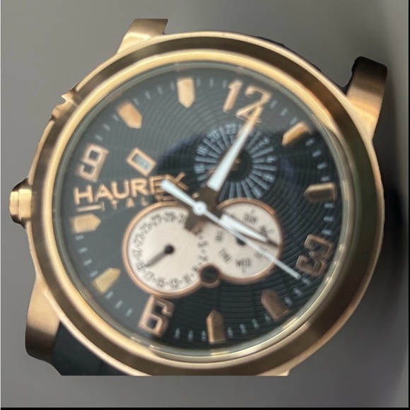 New Haurex Italy Mens San Marco Quartz Watch Needs A Band Works Great Stainless - Picture 4 of 8